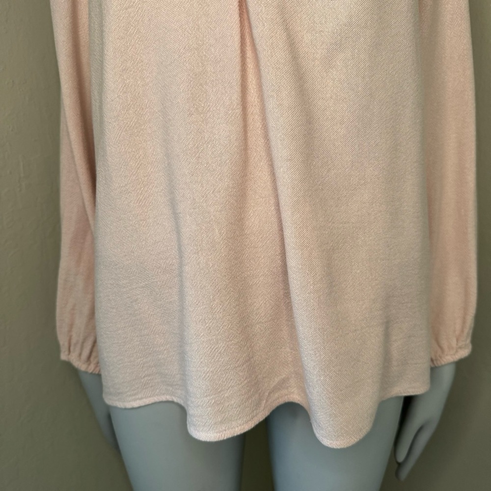 XIRENA Camila Crepe Top Rosefinch Pale Pink V-Neck Long Sleeve Loose Fit Size SM - Picture 6 of 16